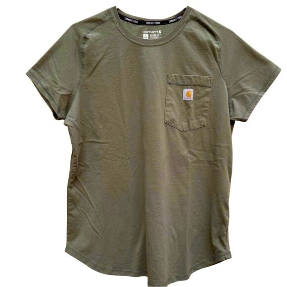 Carhartt Olive Tee Women's Large 12 - 14 T-shirt Layering Outdoor - Picture 1 of 6